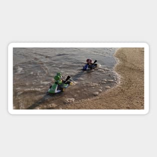 n3rdp8rn 02 -  toy photography – videogames – karting at the beach Sticker